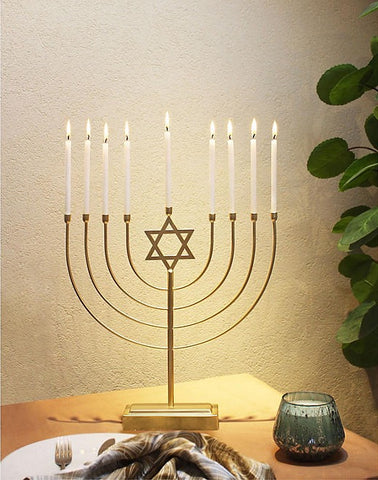 Menorah with Taper Candles Gift Set