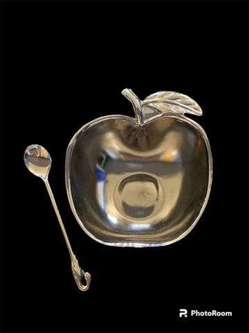 Apple Shaped Stainless Steel Honey Dish