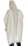 Talitnia Wool Tallit Traditional Kosher Prayer Shawl - White Stripes