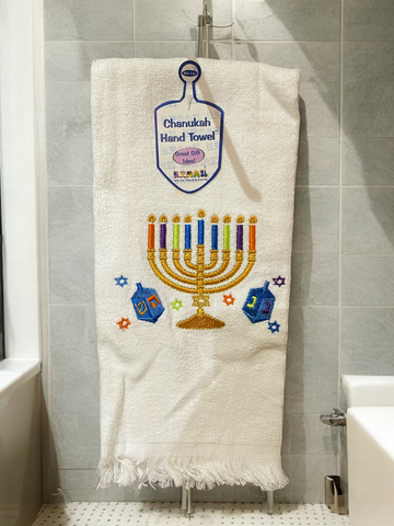 Chanukah Hand Towel with Dreidels