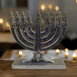 Jeweled Hanukkiah Table Decoration