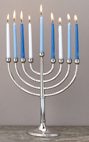 Classic Elegance Menorah with Hammered Accents