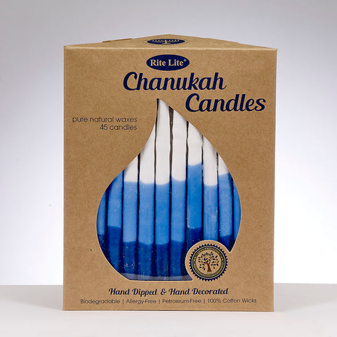 Premium Pure Veg Wax Chanukah Candles Tricolor Blue&Whi