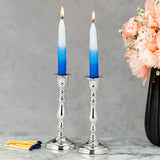 Set of 2 Nickel Plated Candlesticks