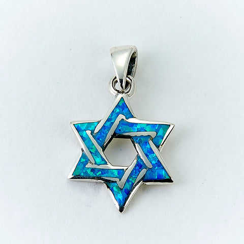 3/4 " H Sterling Silver Star of David Pendant