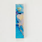 "Blue Marble" Art Glass Mezuzah