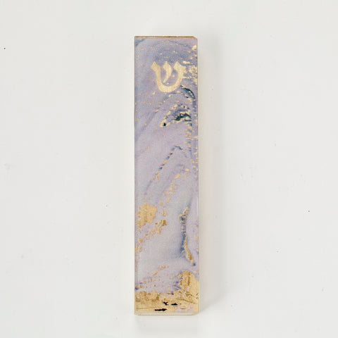 "Lilac Marble" Art Glass Mezuzah