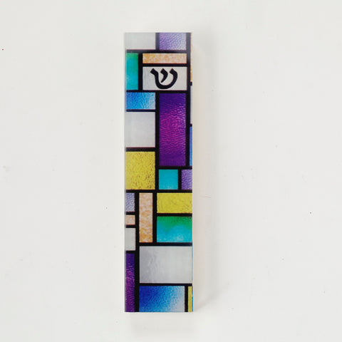 "Stained Glass" Art Glass Mezuzah