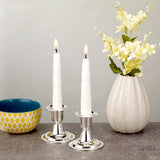 Set of 2 Silverplated Candlesticks, 2.5" High