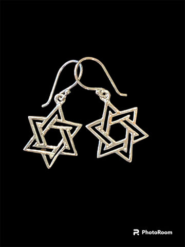 Sterling Silver Star of David Earrings