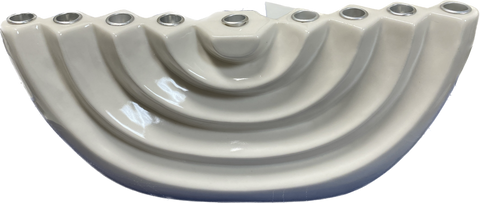 White Ceramic Menorah