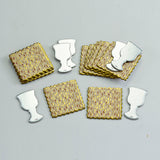 Pesach/Passover Tablescatters - 12 Foiled Matzah & 6 Foiled Cups