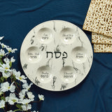 Marble Design Ceramic Seder Plate