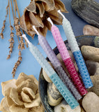 Chanukah Candles - Multi Colors 2 Tone Honeycomb Beeswax