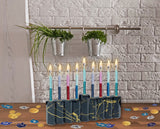 Chanukah Candles - Multi Colors 2 Tone Honeycomb Beeswax