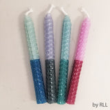 Chanukah Candles - Multi Colors 2 Tone Honeycomb Beeswax