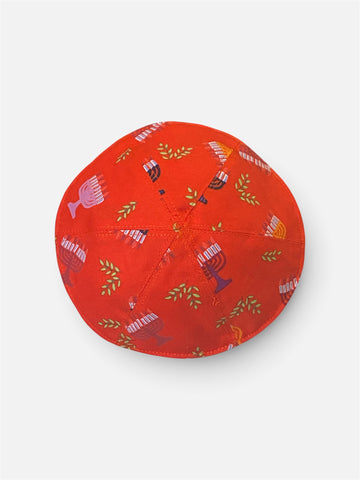 Kippah - Bright Red Star of David Kippah