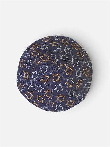 Kippah - Blue Gold Star of David