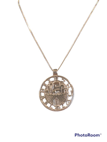Sterling Silver Noah's Ark with Israel necklace