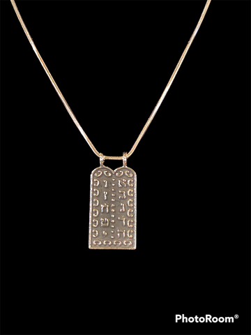 Torah on Black Enamel Medallion necklace