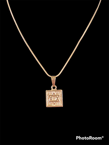 Star of David Square Pendant