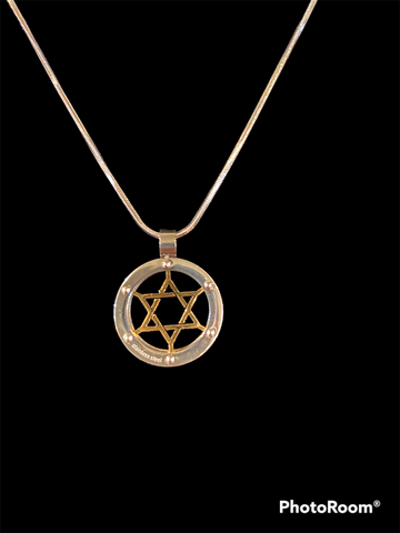 Gold and Silver Star of David necklace