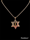 Gold & Silver Star Of David Pendant and Chain