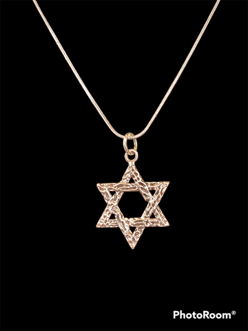 Star Of David Hammered Design