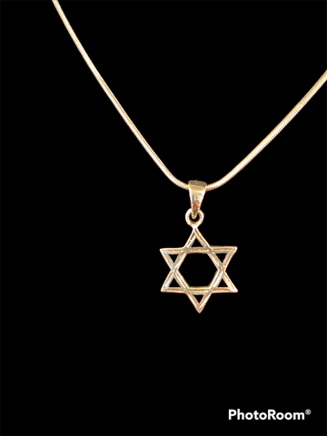 Star Of David with Black Enamel