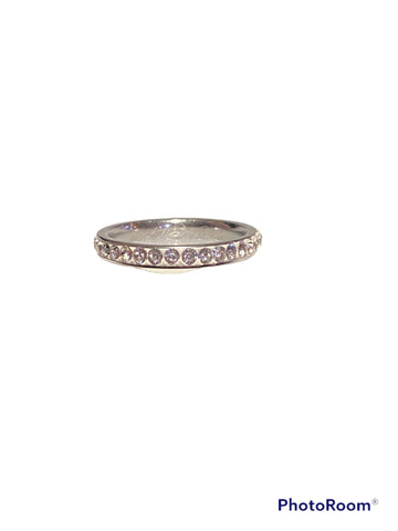 Silver Tone Clear Cubic Zirconia ring