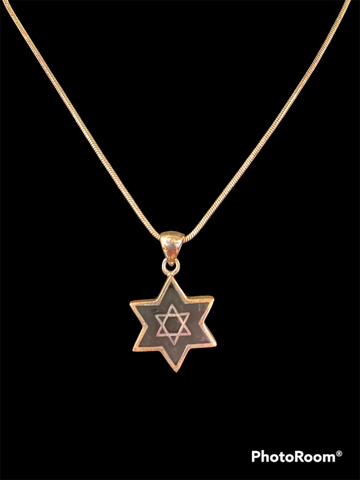 Onyx Star Of David pendant and chain
