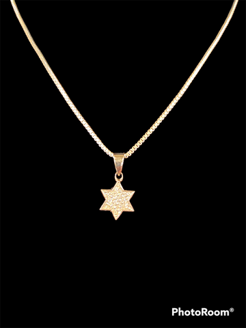 Star Of David Bejeweled in Clear Stones