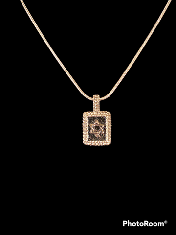 Star of David on Black Medallion