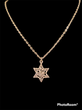 Silver Woven Star of David Necklace