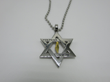 Gold & Silver Star Of David Pendant and Chain
