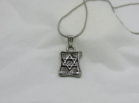 Star of David on Scroll Medallion Necklace