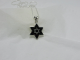 Onyx Star Of David pendant and chain
