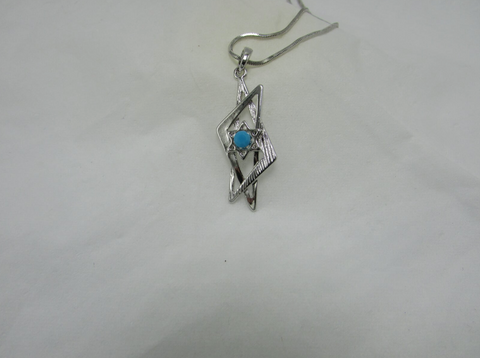 Abstract Turquoise Star Of David Pendant