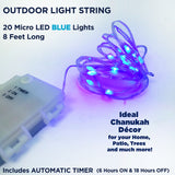 Outdoor Light String with 20 Micro LED Blue Lights